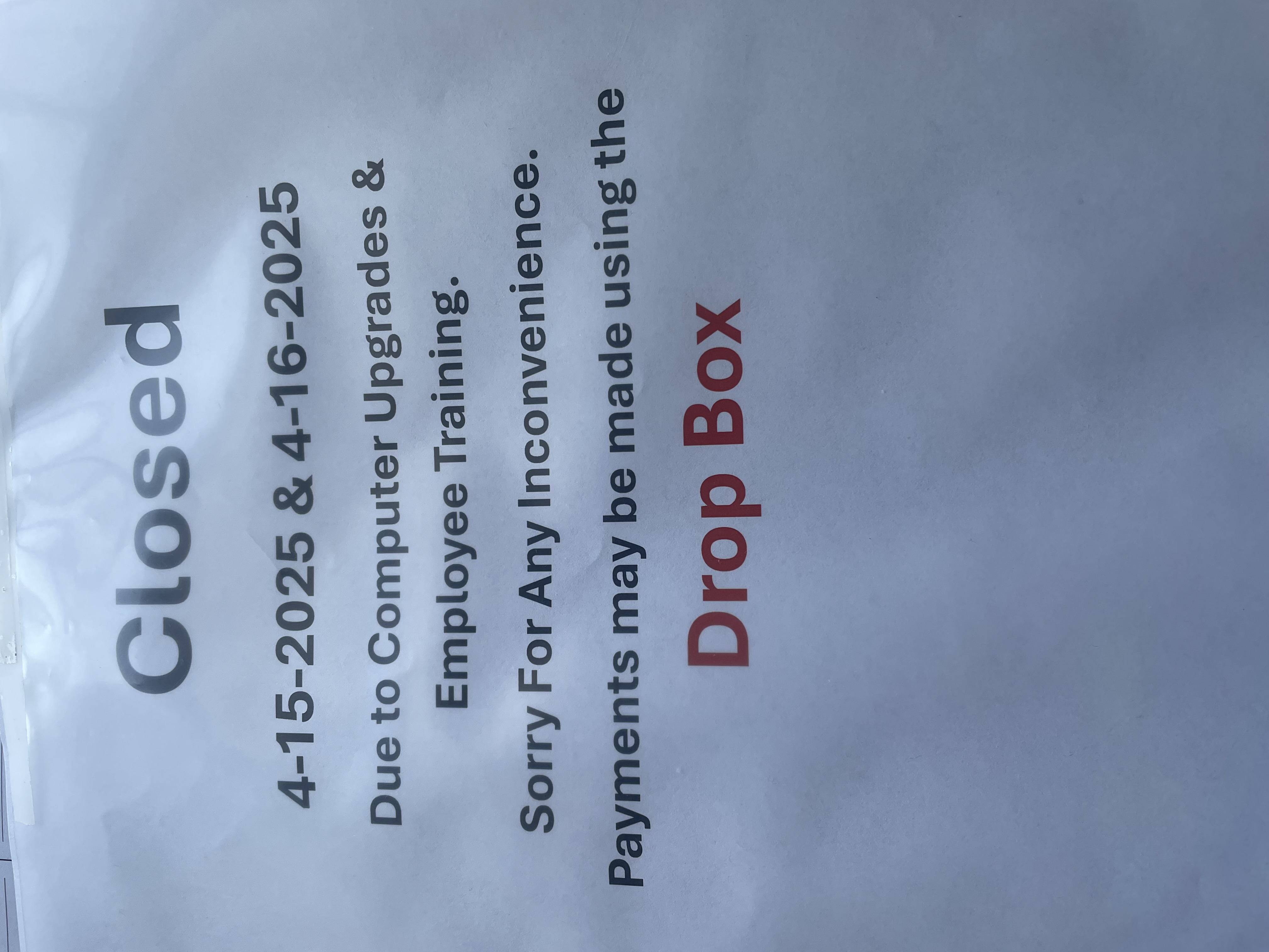 Science Hill Water Office CLOSED